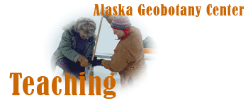 2003 Spring North Slope snow trip, Deadhorse grid, Biocomplexity project; Skip Walker and Yuri Shur.